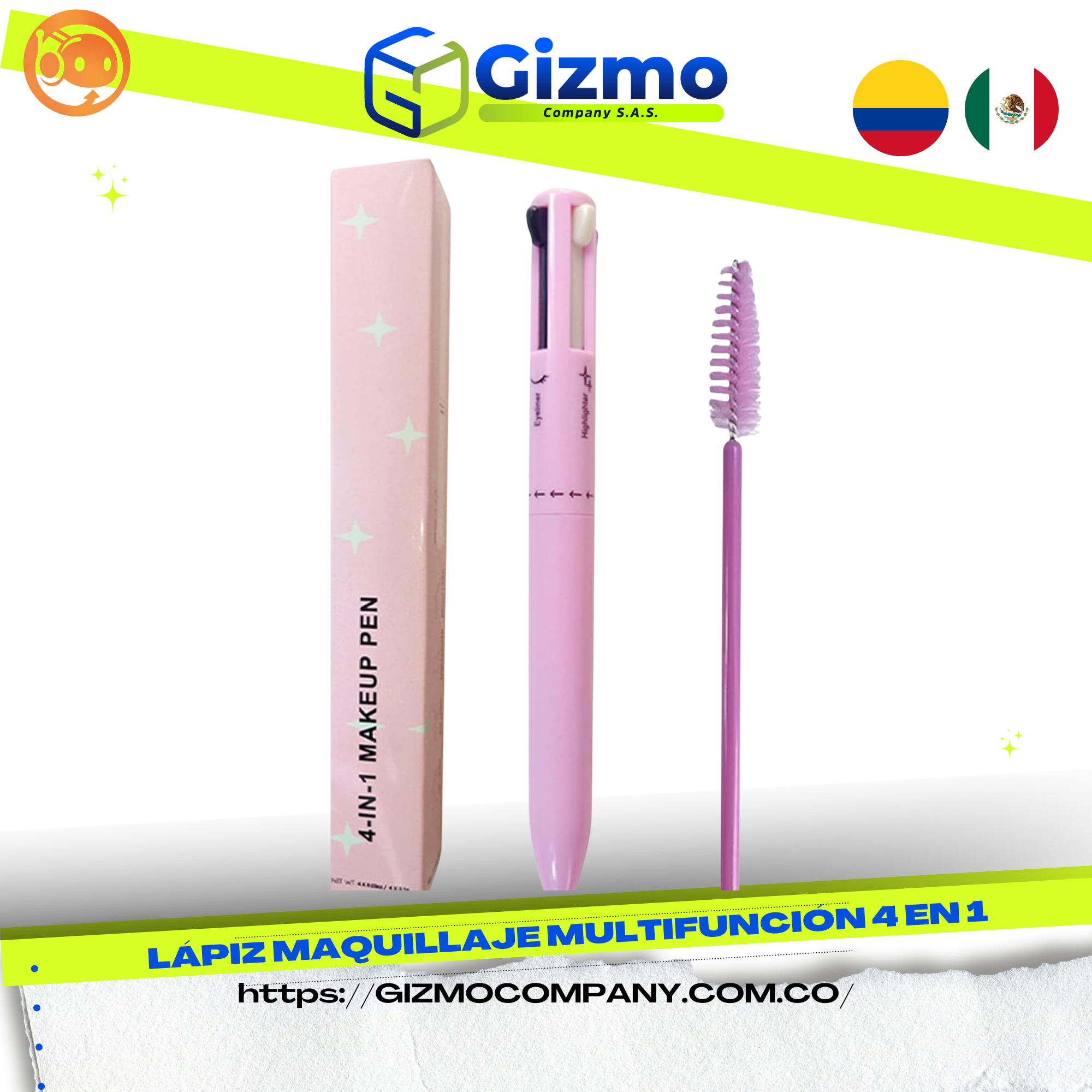 Lápiz Maquillaje Multifunción 4 en 1